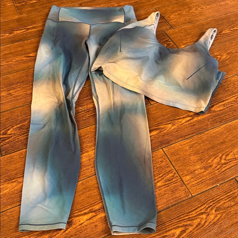 Blue Ombre High-Waist Leggings - Women